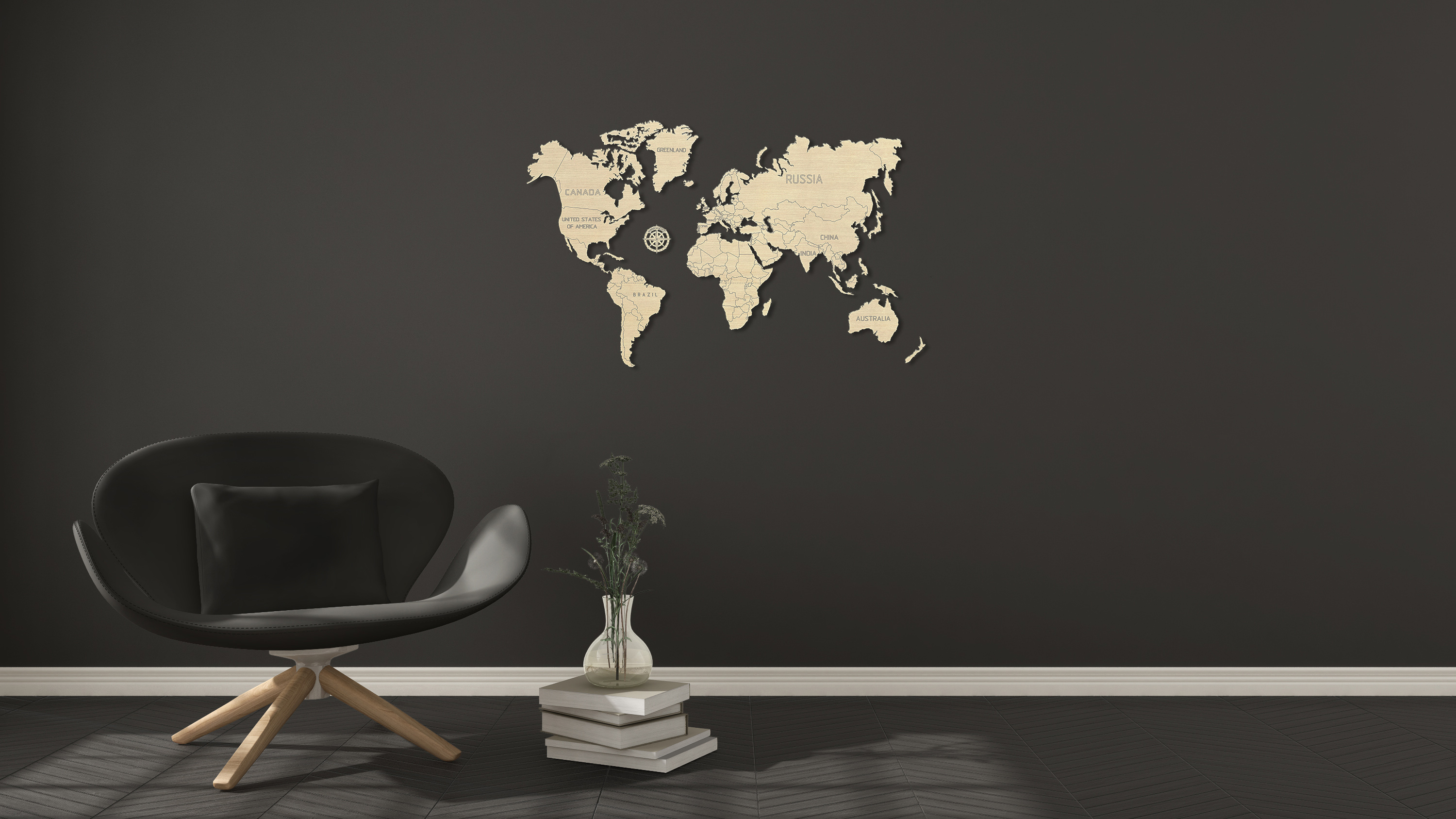 M World map 3D puzzles Grey background