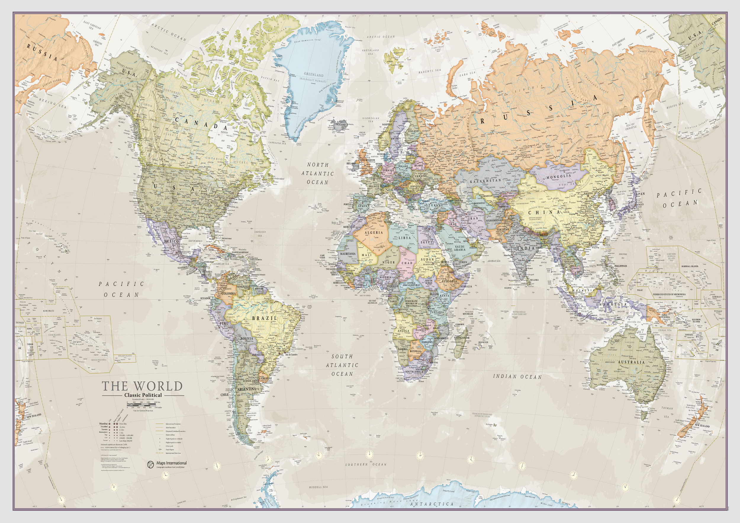 Classic World Map Large