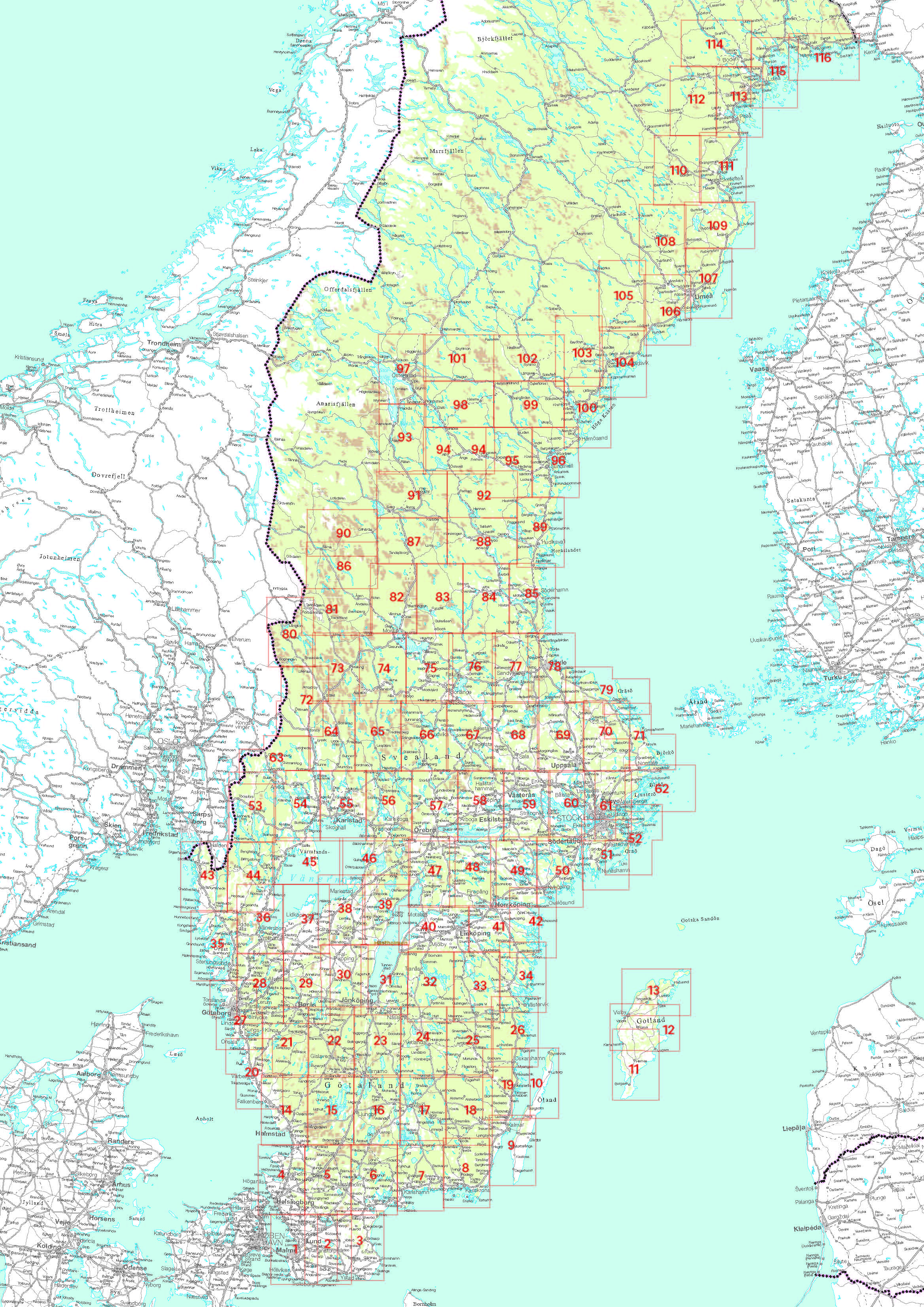 Friluftskartan Pro Norra Norrland Swedish Topo Map